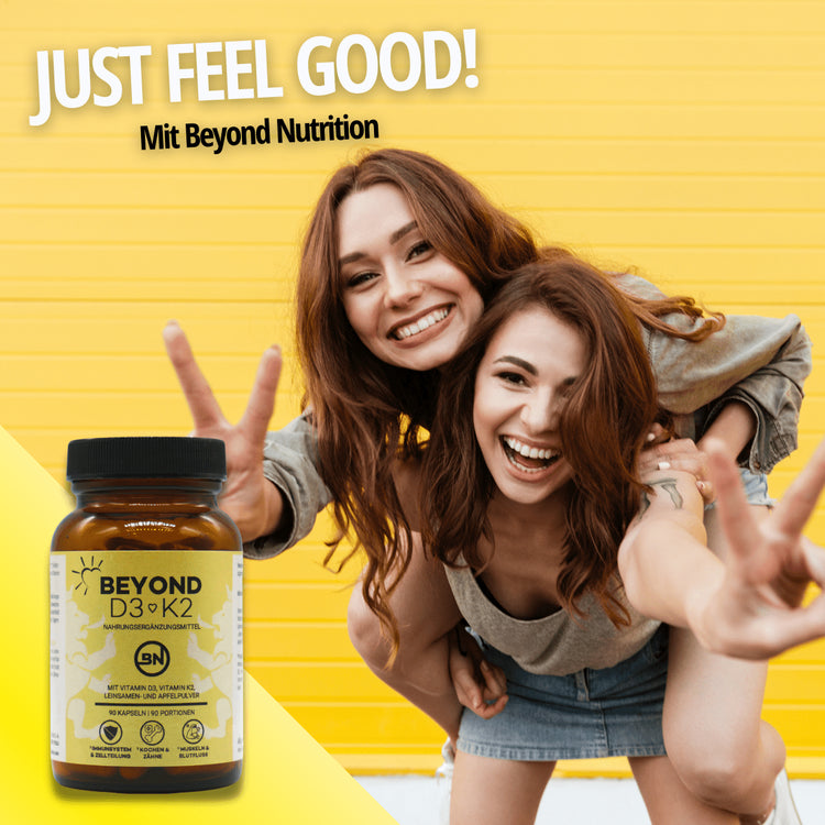 Beyond Vitamin D3 ♥️ K2 mit Bio Leinsamen- und Apfelpulver* - Shop Nahrungsergänzungsmittel online | Beyond Nutrition - Apotheke, Gesundheit, Immunsystem, Knochen stärken, Nahrungsergä