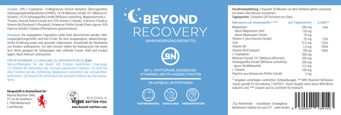 Beyond Nutrition - Beyond Recovery - Bild vom Produktetikett