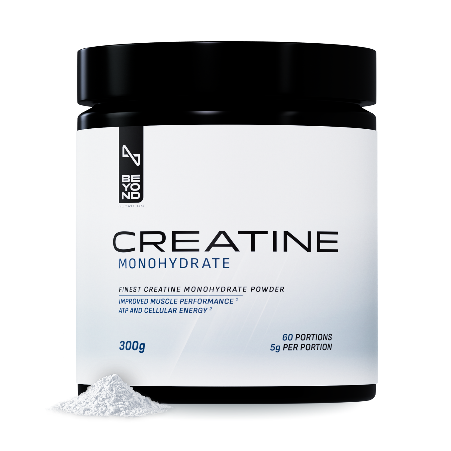 Creatine Monohydrate jar from Beyond Nutrition on neutral background
