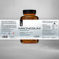 Beyond Nutrition Magnesium jar with label and a grey background with magnesium malate, taurate and bysglicinate