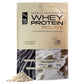 Beyond whey protein isolate package with vanilla flavor on a white background