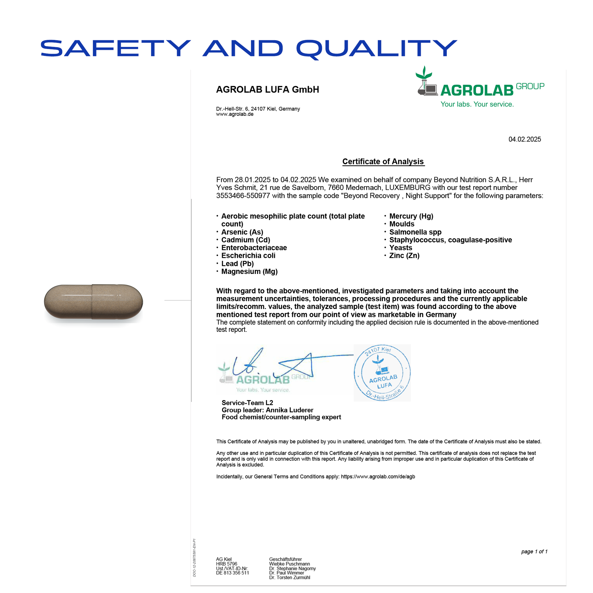 Beyond Nutrition Recovery Quality Report