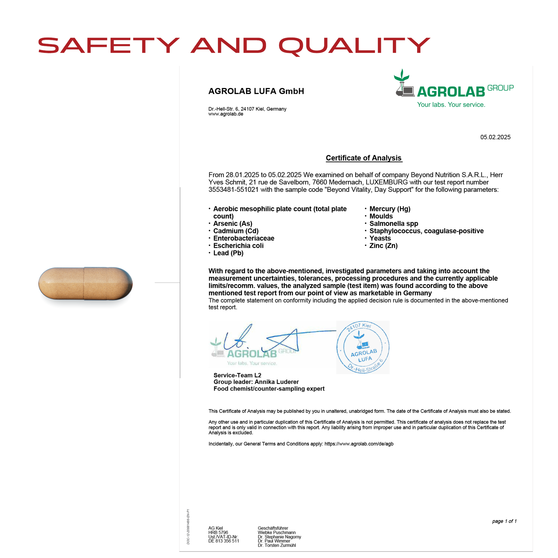 Beyond Nutrition Vitality Quality Report